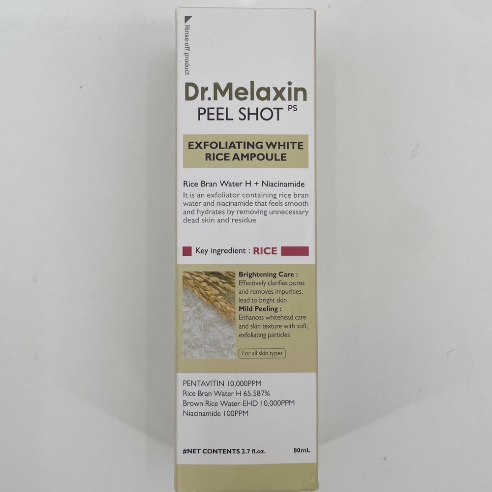 Dr.Melaxin Peel Shot Exfoliating White Rice‎ Ampoule 80ml 2.7oz Niacinamid